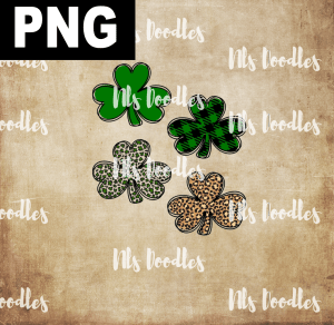 FOUR CLOVER  PNG DIGITAL DOWNLOAD for sublimation or screens