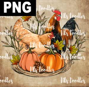 Fall Chicken  PNG DIGITAL DOWNLOAD for sublimation or screens