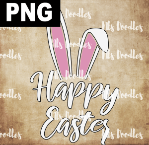 HAPPY EASTER RABBIT  PNG DIGITAL DOWNLOAD for sublimation or screens