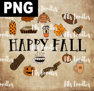 HAPPY FALL  PNG DIGITAL DOWNLOAD for sublimation or screens