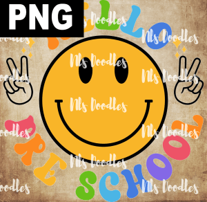 HELLO PRE SCHOOL  PNG DIGITAL DOWNLOAD for sublimation or screens