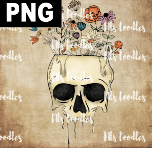 Melting Skull  PNG DIGITAL DOWNLOAD for sublimation or screens