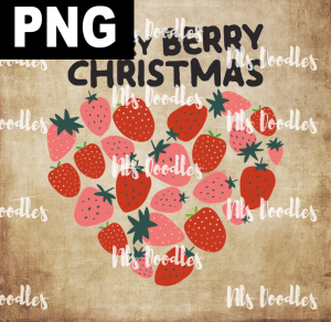 Merry Berry Christmas  PNG DIGITAL DOWNLOAD for sublimation or screens