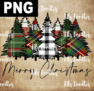 Merry Christmas Five Trees  PNG DIGITAL DOWNLOAD for sublimation or screens