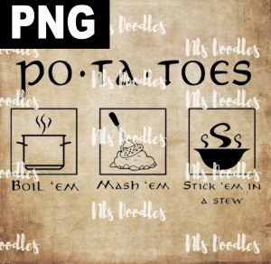 PO TA TOES  PNG DIGITAL DOWNLOAD for sublimation or screens