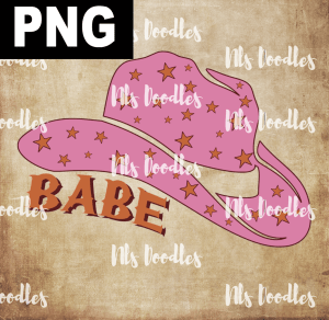 Pink Babe Hat  PNG DIGITAL DOWNLOAD for sublimation or screens