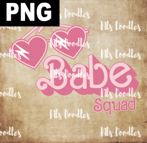 Pink Babe Squad  PNG DIGITAL DOWNLOAD for sublimation or screens