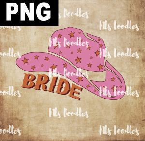 Pink Hat Bride  PNG DIGITAL DOWNLOAD for sublimation or screens