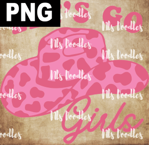 Pink Hat Lets Go Girls  PNG DIGITAL DOWNLOAD for sublimation or screens