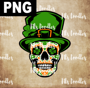 SKULL CLOVER  PNG DIGITAL DOWNLOAD for sublimation or screens
