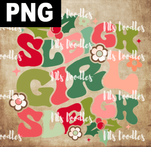 SLEIGH GIRL SLEIGH  PNG DIGITAL DOWNLOAD for sublimation or screens