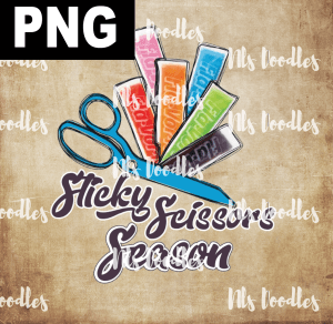 Sticky Scissors Season  PNG DIGITAL DOWNLOAD for sublimation or screens