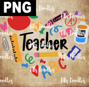 TEACHER ABC  PNG DIGITAL DOWNLOAD for sublimation or screens