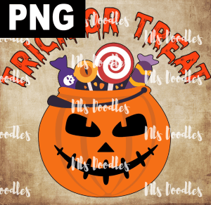 TRICK OR TREAT  PNG DIGITAL DOWNLOAD for sublimation or screens