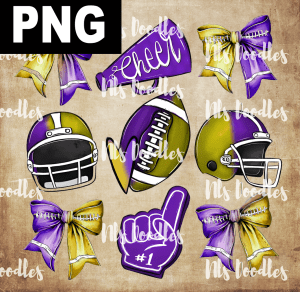 cheer watercolor yellow and purple-DIGITAL DOWNLOAD for sublimation or screens