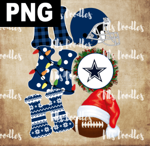 dallas-cowboys-hohoho christmas-nfl team DIGITAL DOWNLOAD for sublimation or screens