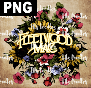 fleetwood mac floral-DIGITAL DOWNLOAD for sublimation or screens