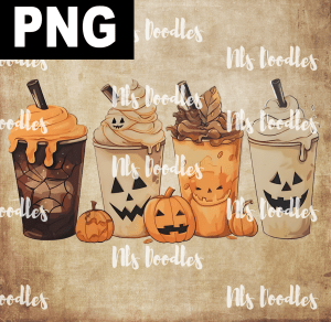 haloweeen watercolor cups-DIGITAL DOWNLOAD for sublimation or screens