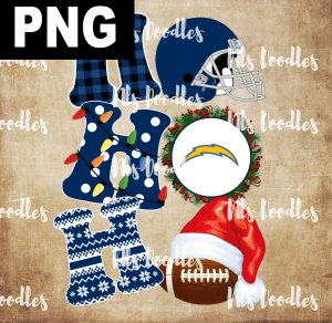 los-angeles-chargers-hohoho christmas-nfl team DIGITAL DOWNLOAD for sublimation or screens