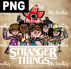 stranger things cartoon-DIGITAL DOWNLOAD for sublimation or screens