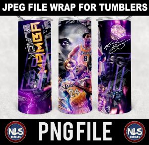 Black Mamba lakers-20oz tumbler wrap-jpeg- DIGITAL DOWNLOAD for sublimation and waterslide