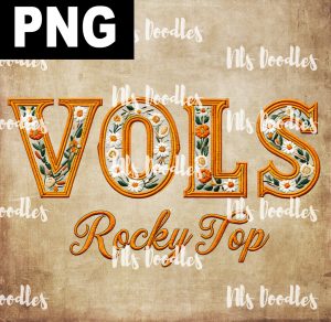 vols rocky top-Tennessee -daisy version-DIGITAL DOWNLOAD for sublimation or screens