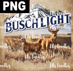 Busch Light - Deer Hunting mountains - PNG DIGITAL DOWNLOAD for sublimation or screens