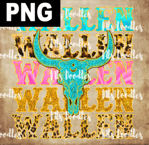 Cute_Wallen_glitter skull - PNG DIGITAL DOWNLOAD for sublimation or screens