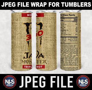 Java Monster Triple Shot Mocha  label wrap-DIGITAL DOWNLOAD for sublimation or screens