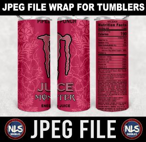 Juice Monster Pipeline Punch  label wrap-DIGITAL DOWNLOAD for sublimation or screens