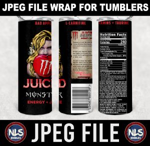 Juice Monster bad apple  label wrap-DIGITAL DOWNLOAD for sublimation or screens
