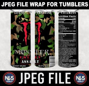Monster Energy Assault copy  label wrap-DIGITAL DOWNLOAD for sublimation or screens
