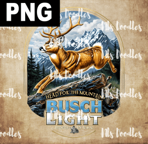 bush light deer head for the mountain - PNG DIGITAL DOWNLOAD for sublimation or screens