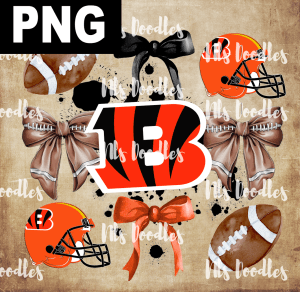 cincinnati-bengals-logo-nfl team watercolor-DIGITAL DOWNLOAD for sublimation or screens