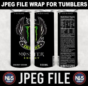 import monster energy  label wrap-DIGITAL DOWNLOAD for sublimation or screens