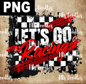 lets go racing Red checkered distressed - PNG DIGITAL DOWNLOAD for sublimation or screens