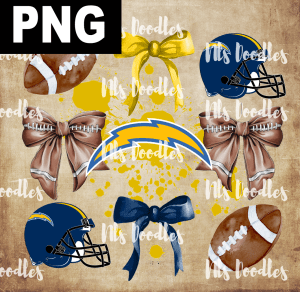 los-angeles-chargers-logo-nfl team watercolor-DIGITAL DOWNLOAD for sublimation or screens