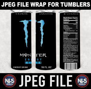 monster energy lo carb  label wrap-DIGITAL DOWNLOAD for sublimation or screens