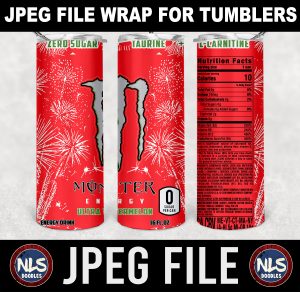 monster energy ultra watermelon  label wrap-DIGITAL DOWNLOAD for sublimation or screens