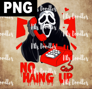 no you hangup ghost face from scream funny - PNG DIGITAL DOWNLOAD for sublimation or screens