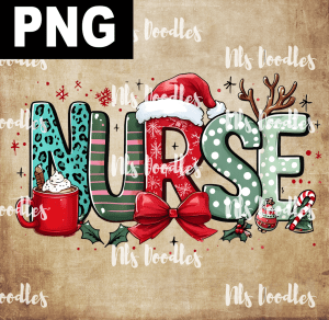 nurse christmas  items - PNG DIGITAL DOWNLOAD for sublimation or screens