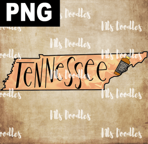 state_of_tennessee_with_whiskey_bottle - PNG DIGITAL DOWNLOAD for sublimation or screens