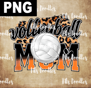 volleyball mom leopard - PNG DIGITAL DOWNLOAD for sublimation or screens
