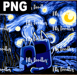 Bluey Bluey Night - PNG File design for sublimation and Dtf