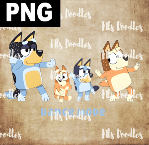 Bluey Dance Mode - PNG File design for sublimation and Dtf