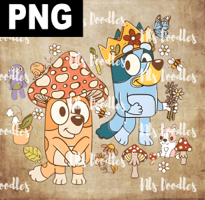 Bluey King Bingo Mushroom - PNG File design for sublimation and Dtf