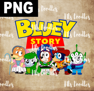 Bluey Story - PNG File design for sublimation and Dtf