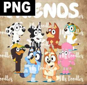 FRIENDS DOGS - PNG File design for sublimation and Dtf