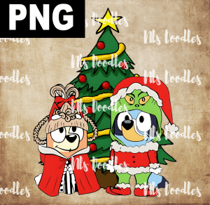 Funny Bluey Christmas - PNG File design for sublimation and Dtf