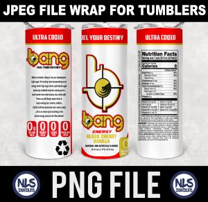 bang black cherry vanilla -20oz tumbler label wrap-png- DIGITAL DOWNLOAD for sublimation and waterslide